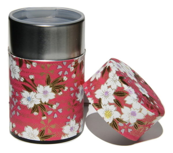 Boîte de conservation du thé recouvert de papier washi japonais
